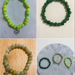 Green Beaded Bracelet Set